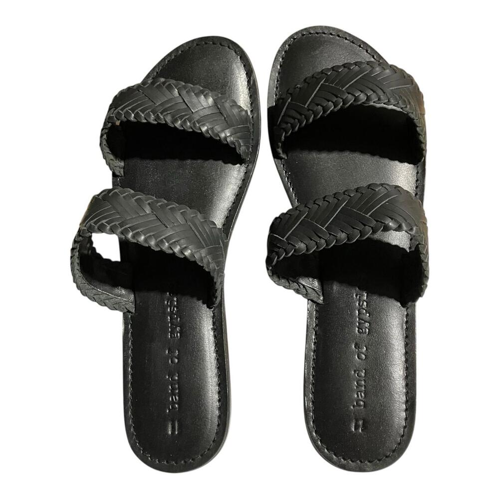 Band Of Gypsies Sandals Womens 11‎ Black Leather Pier Woven Boho